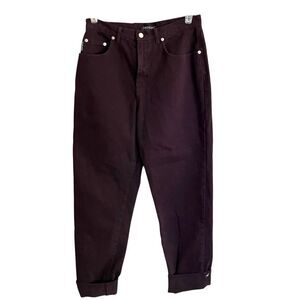 Karen Kane Jeans Dark Maroon/Brown 5 Pocket High Rise Size 12